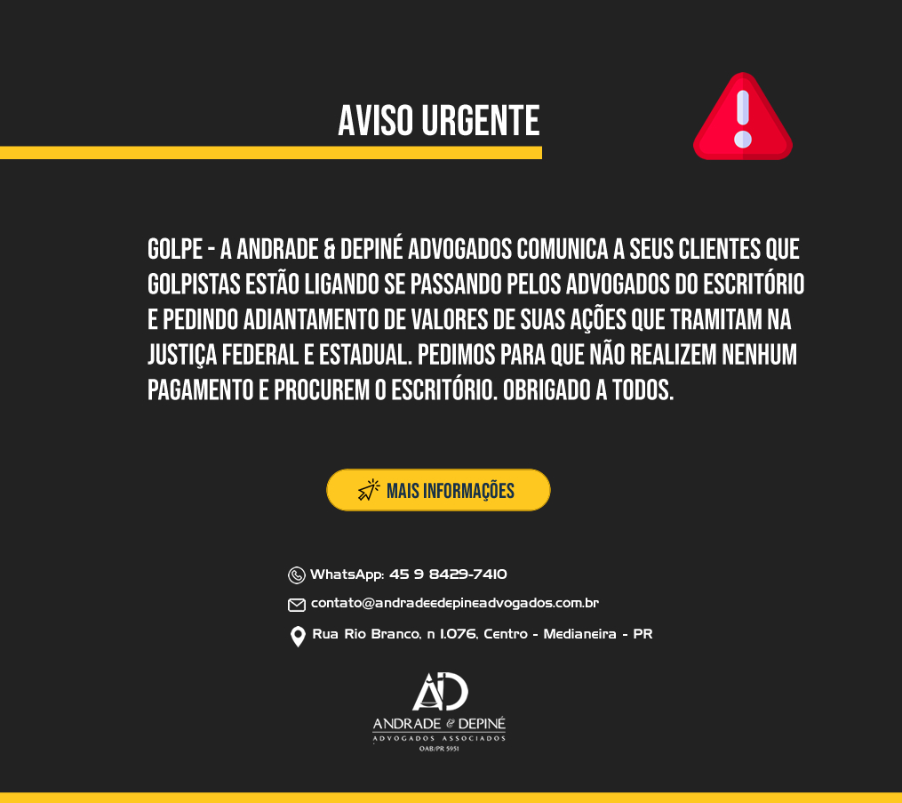 Aviso Urgente